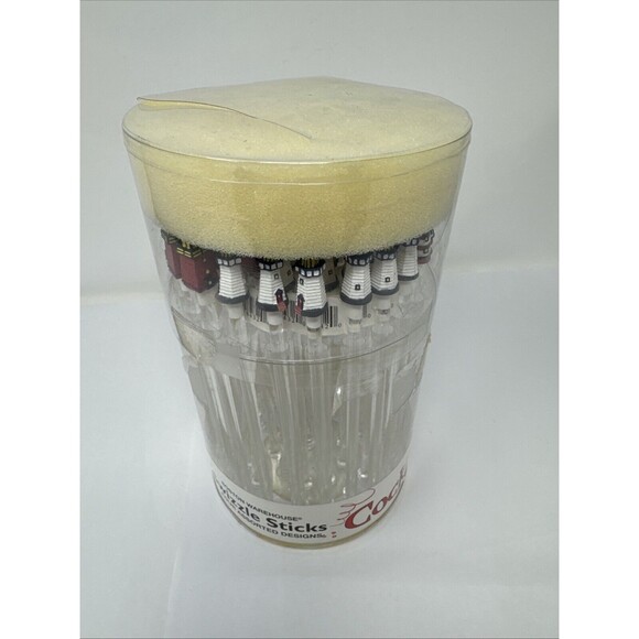 50 NOS Lighthouse Tiki Bar Swizzle Stick 4 Designs Boston Warehouse Cocktail - Picture 10 of 11